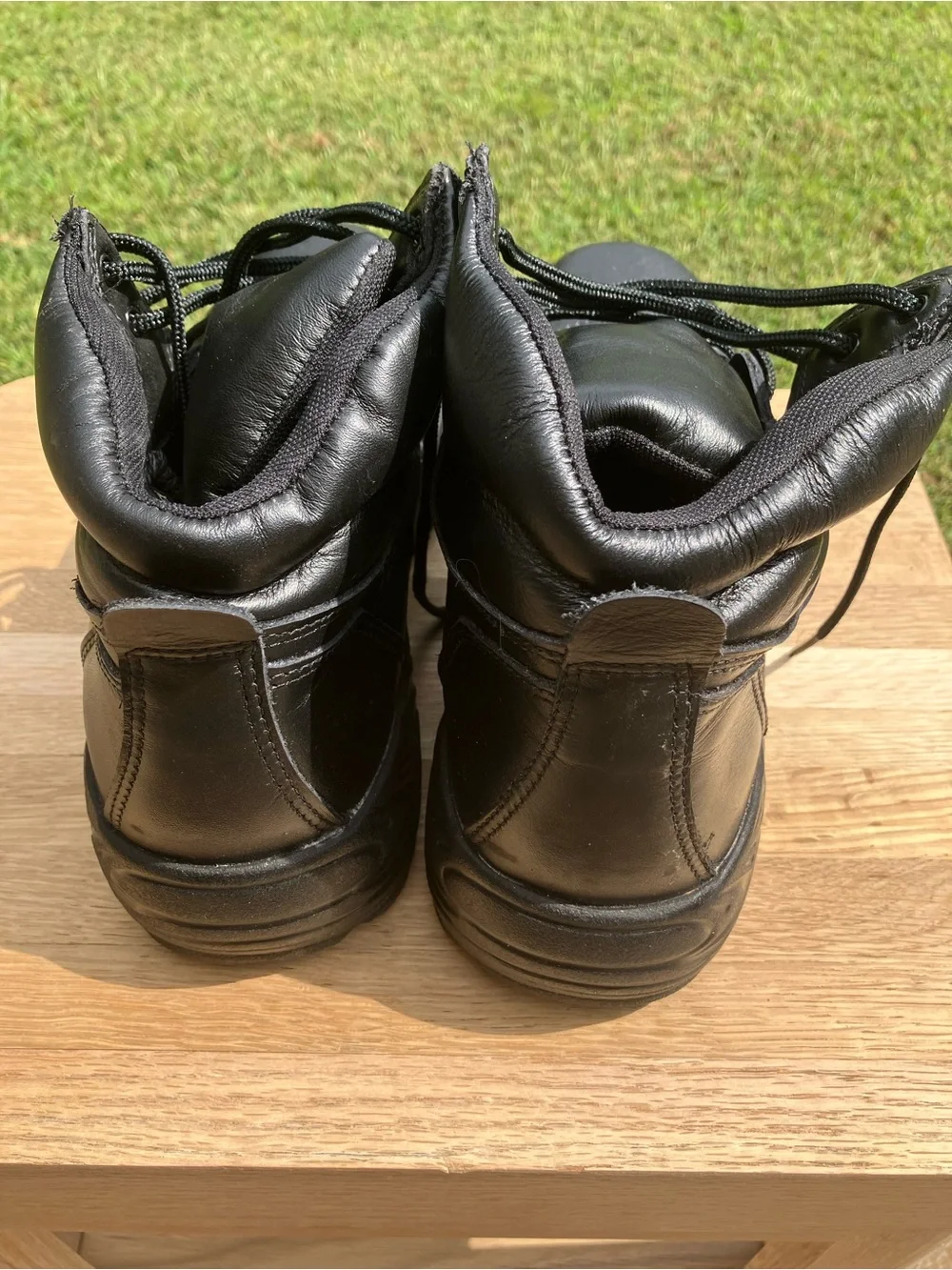 Reebok Black Men's Lace-Up Leather Postal Work Boots